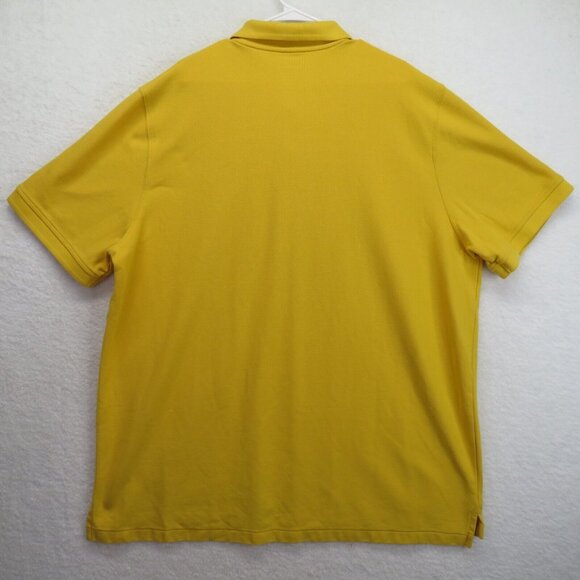 LL Bean Polo Shirt Mens Size 3XL Tall Yellow 2 Button Short Sleeve Waffle Knit - Picture 3 of 8